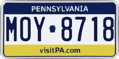 PA license plate MOY8718