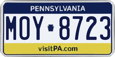 PA license plate MOY8723