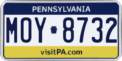 PA license plate MOY8732