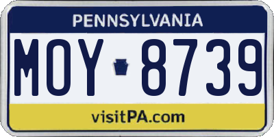 PA license plate MOY8739