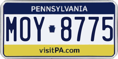 PA license plate MOY8775