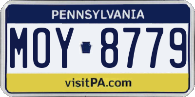 PA license plate MOY8779
