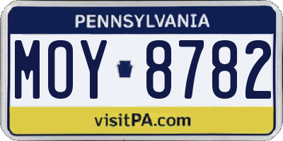 PA license plate MOY8782