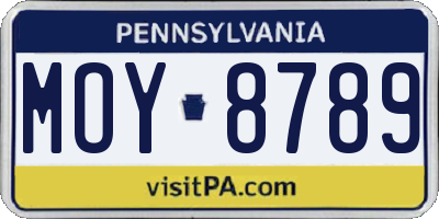 PA license plate MOY8789