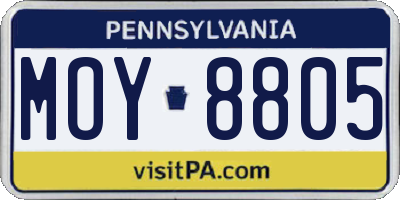 PA license plate MOY8805