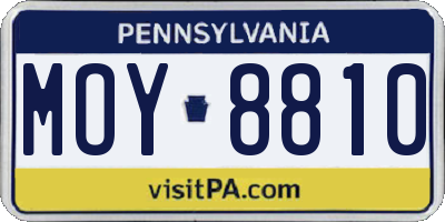 PA license plate MOY8810