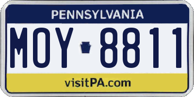 PA license plate MOY8811