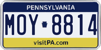 PA license plate MOY8814