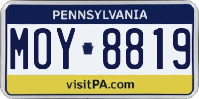 PA license plate MOY8819