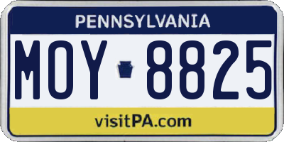 PA license plate MOY8825