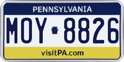 PA license plate MOY8826