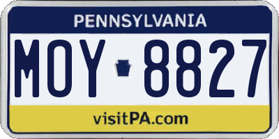PA license plate MOY8827
