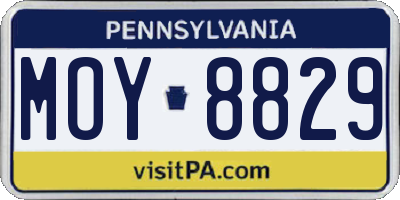 PA license plate MOY8829