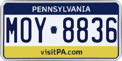 PA license plate MOY8836