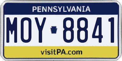 PA license plate MOY8841