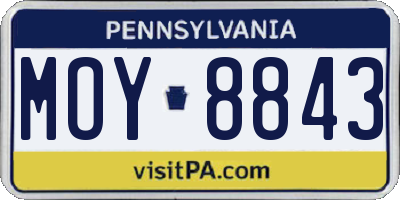 PA license plate MOY8843