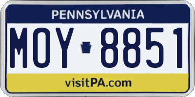 PA license plate MOY8851