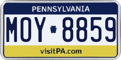 PA license plate MOY8859