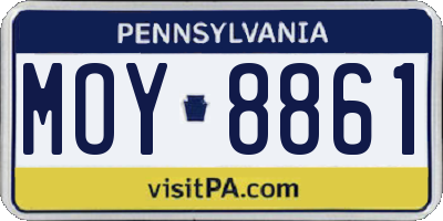 PA license plate MOY8861