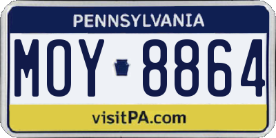 PA license plate MOY8864