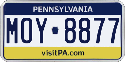 PA license plate MOY8877
