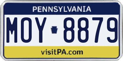 PA license plate MOY8879