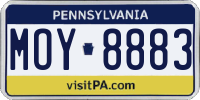 PA license plate MOY8883