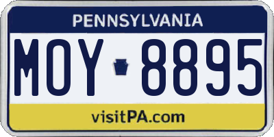 PA license plate MOY8895