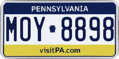 PA license plate MOY8898
