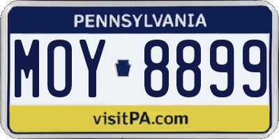 PA license plate MOY8899
