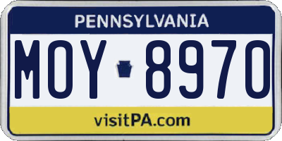 PA license plate MOY8970