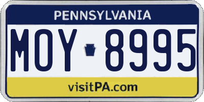 PA license plate MOY8995