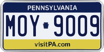 PA license plate MOY9009