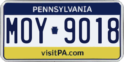 PA license plate MOY9018