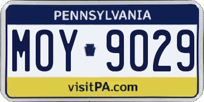 PA license plate MOY9029