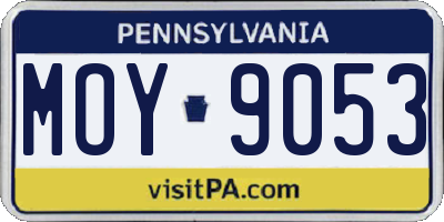 PA license plate MOY9053