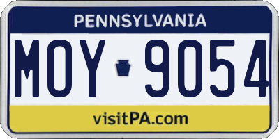 PA license plate MOY9054