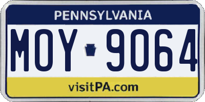 PA license plate MOY9064
