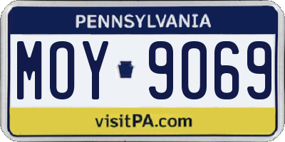 PA license plate MOY9069