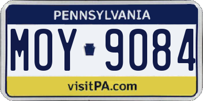 PA license plate MOY9084