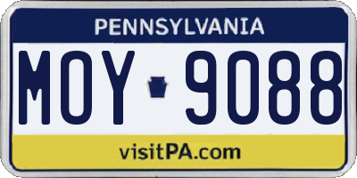 PA license plate MOY9088