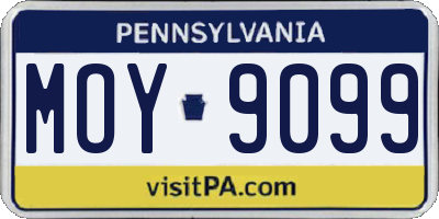 PA license plate MOY9099