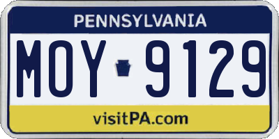 PA license plate MOY9129