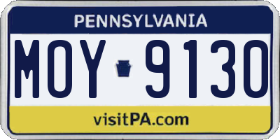 PA license plate MOY9130