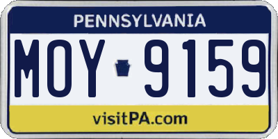 PA license plate MOY9159
