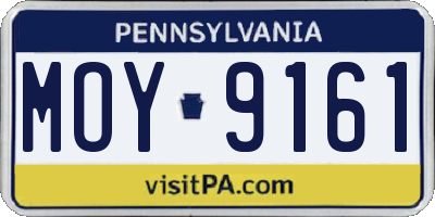 PA license plate MOY9161