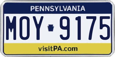 PA license plate MOY9175