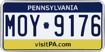 PA license plate MOY9176