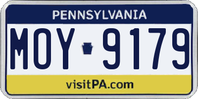PA license plate MOY9179