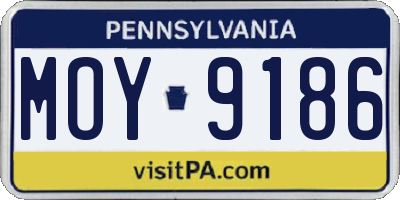 PA license plate MOY9186